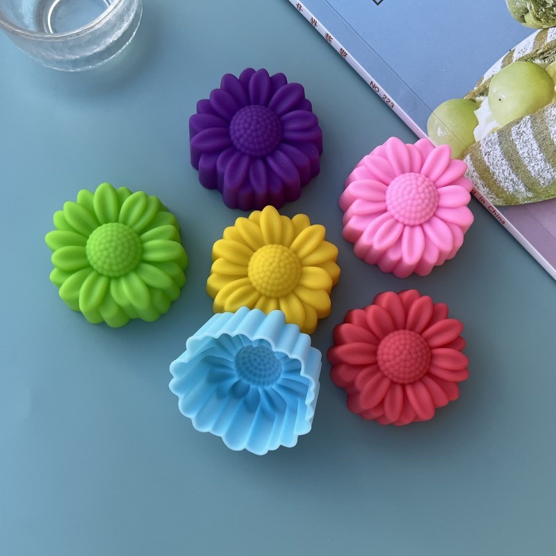 Soap Making Dish - 6 adet Set yapışmaz çiçek tasarımları