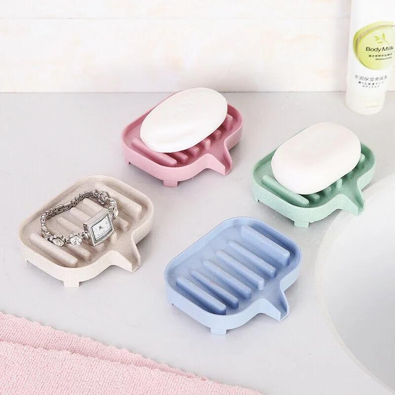 Soap Making Dish - Kullanışlı Silikon Sabunluk Banyo Kendinden Süzgeçli