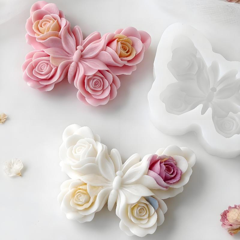 Soap Making Dish - DIY Gül Kelebek Formu silikon kalıp